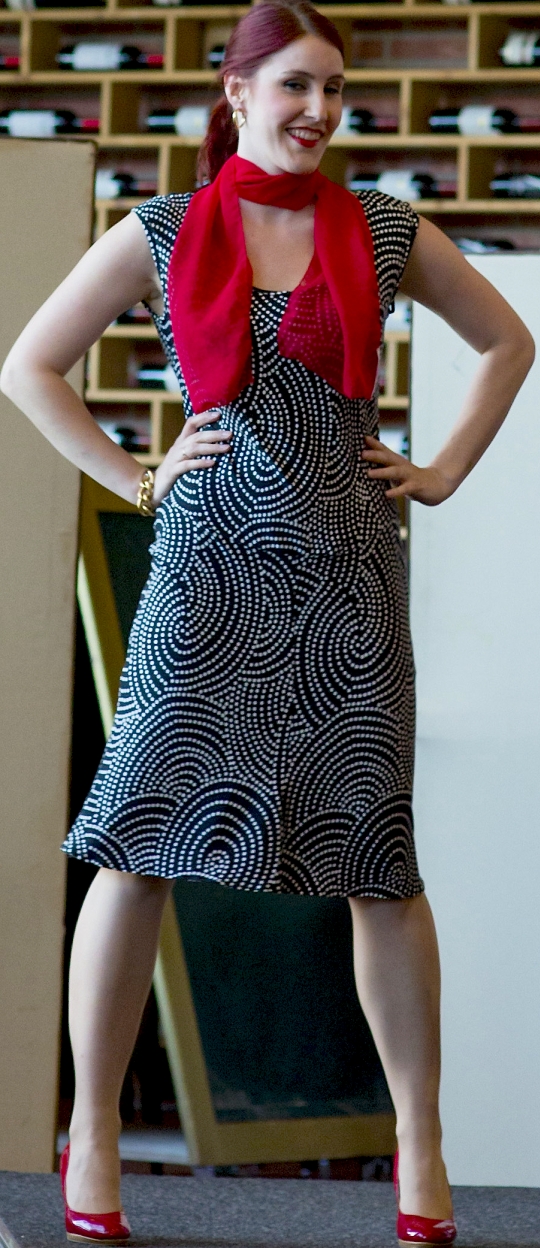 Jersey- Sommerkleid   schwarz-weiß   Gr. 38/40