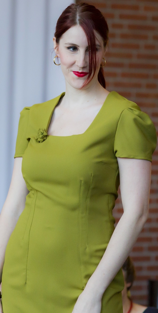 Kleid Crepe-Georgette mit Rückenreißveschluß   grün   Gr. 38/40