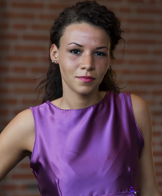 Seidenkleid - armlos   violett   Gr. 36/38